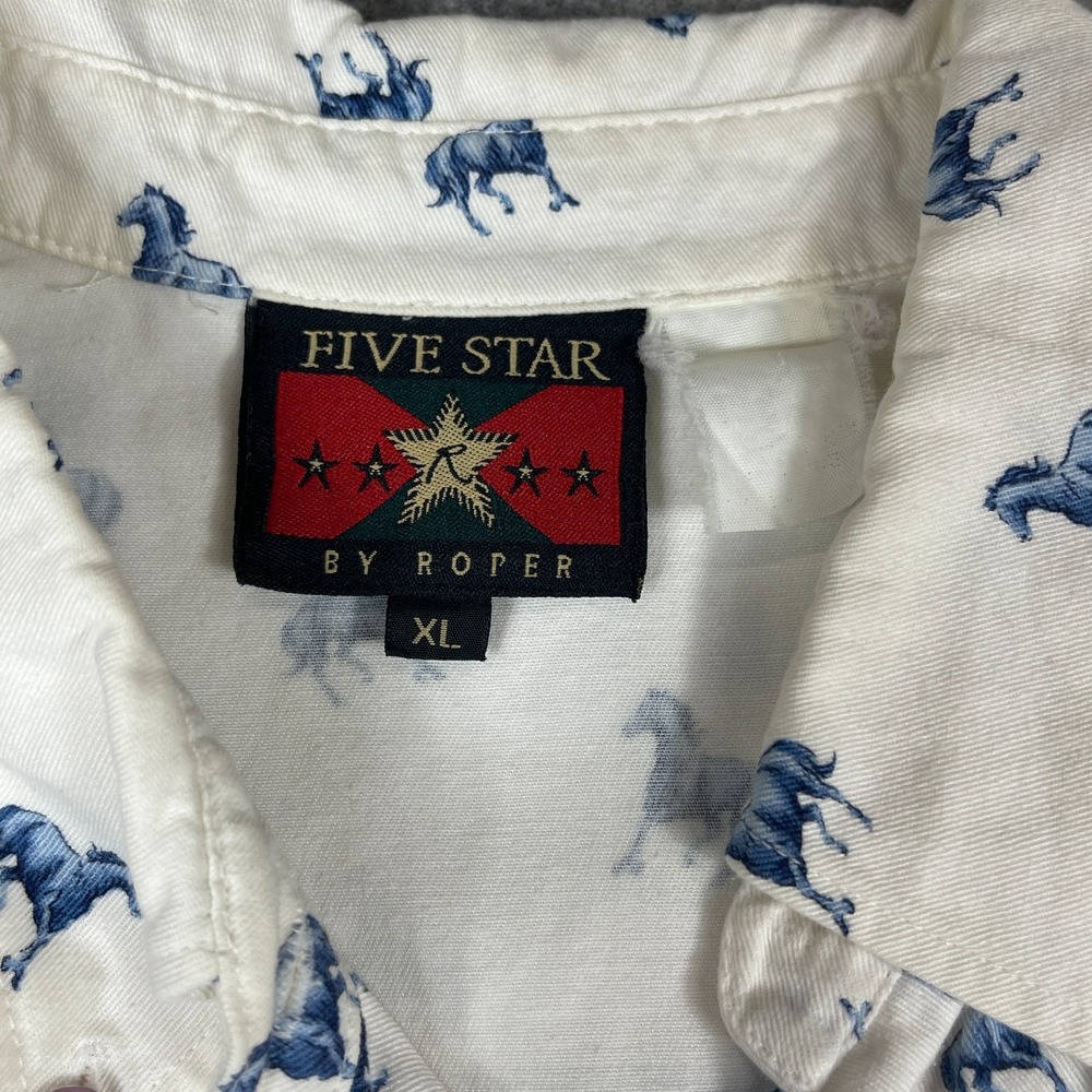 Five Star By Roper Women's XL AOP All Over Print Western Shirt Horses Cowgirl ** - Picture 6 of 9